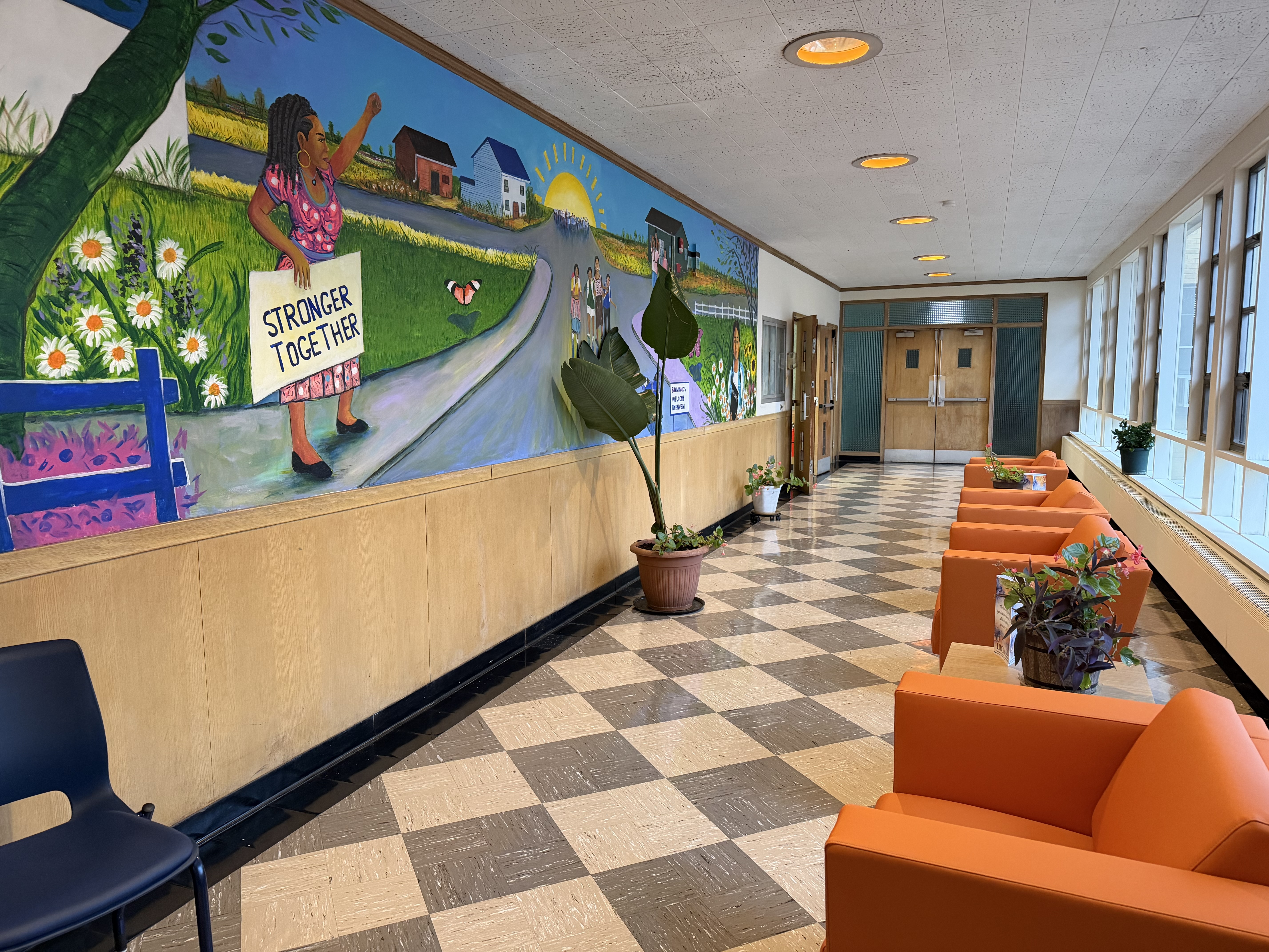 Hallway with mural in the LIIC.