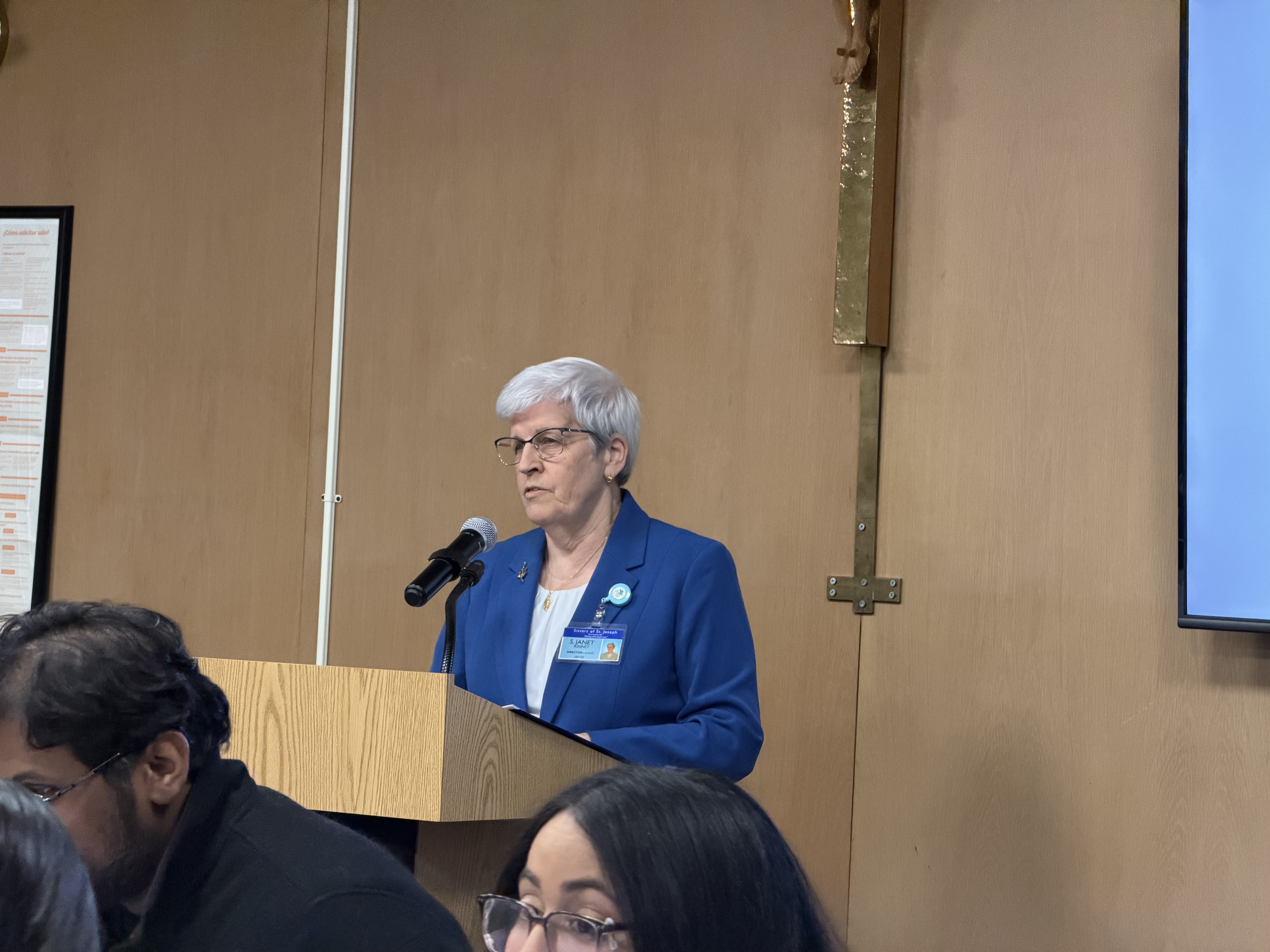 S. Janet at the podium during her opening remarks.