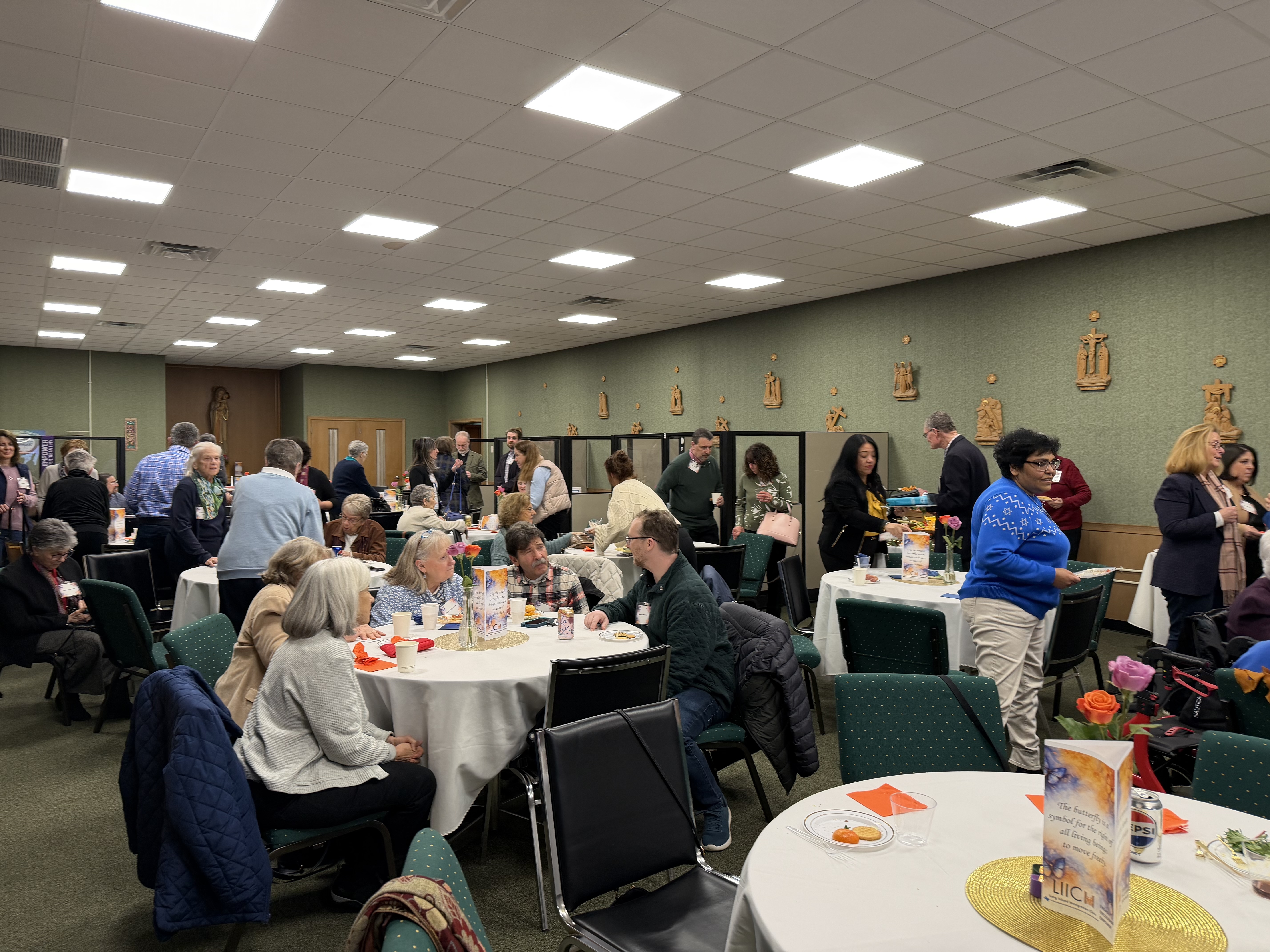The crowd of attendees at the event.