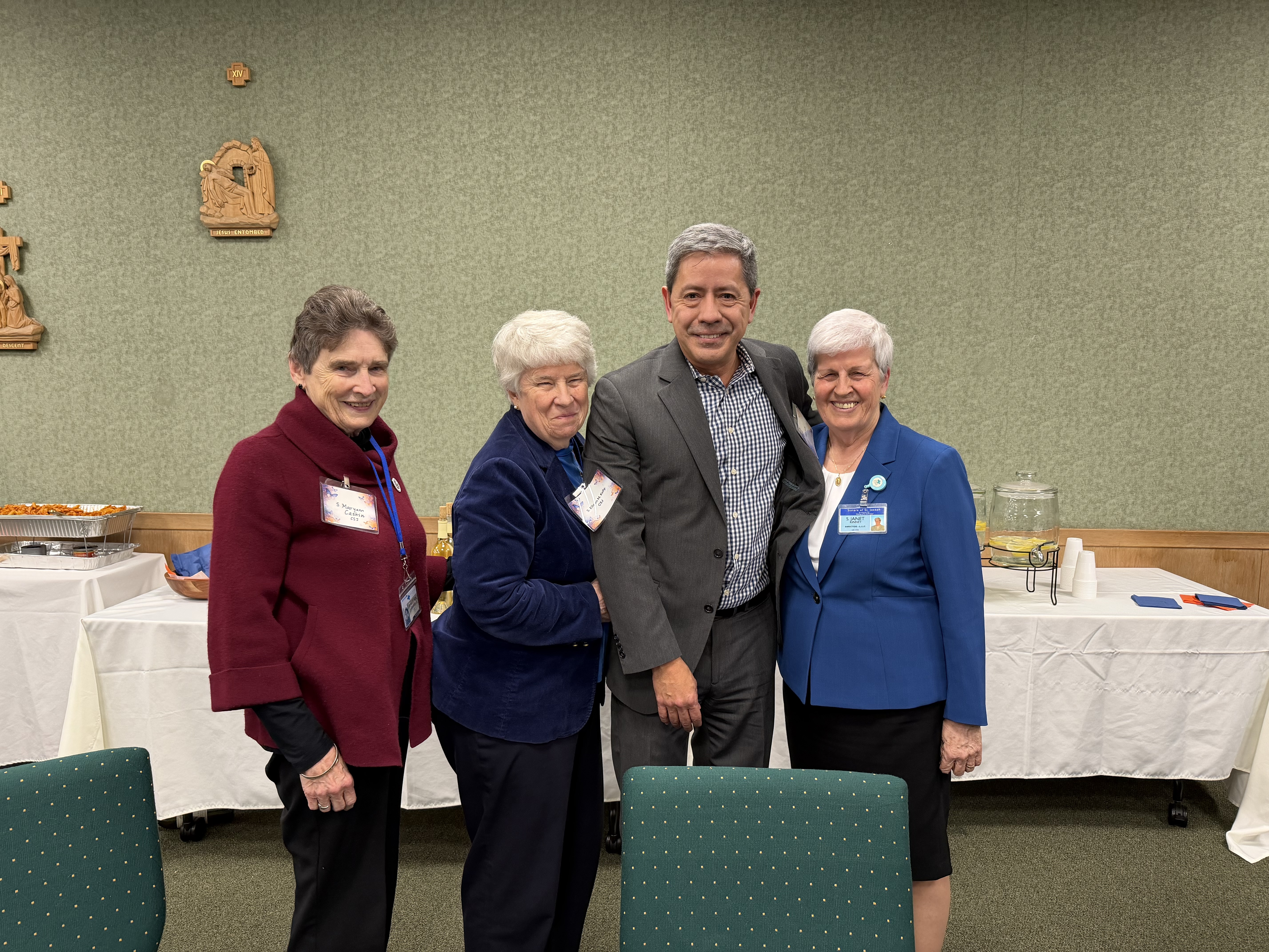 S. Mary Ann Cashin, CSJ; S. Eileen Kelly, CSJ; LIIC Advisory Board President Jose Avila; and S. Janet Kinney, CSJ.